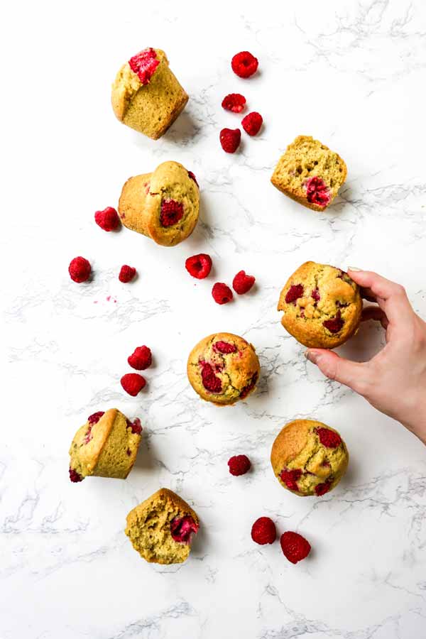 Vegan raspberry muffins