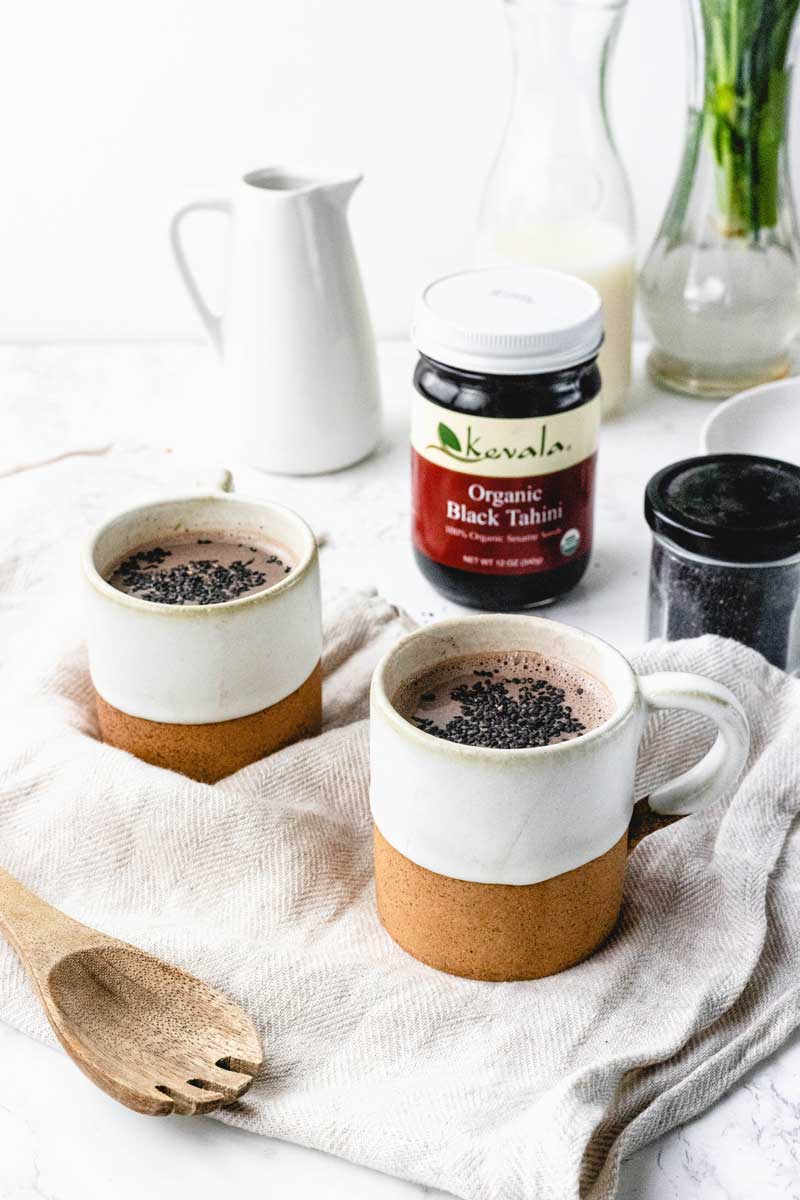 Black sesame hot chocolate
