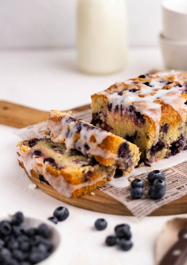 Vegan Lemon Blueberry Loaf Cake – soft, moist and fluffy