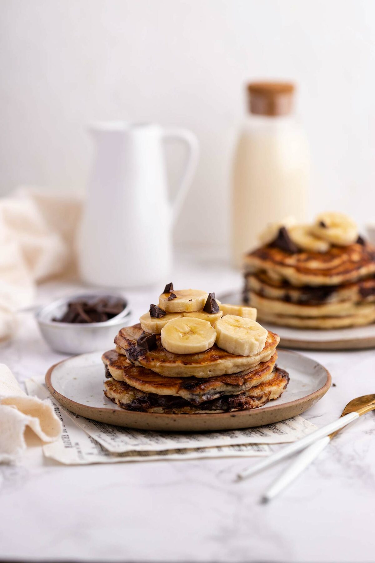vegan chocolate chip banana pancake recipe