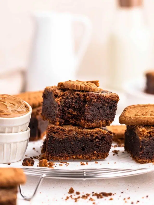 Vegan biscoff brownies – Easy & Delicious!