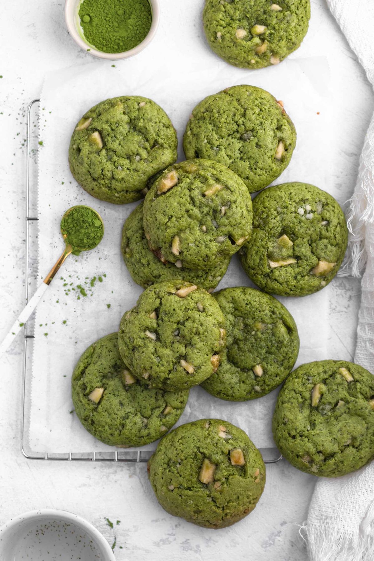 easy vegan matcha cookies