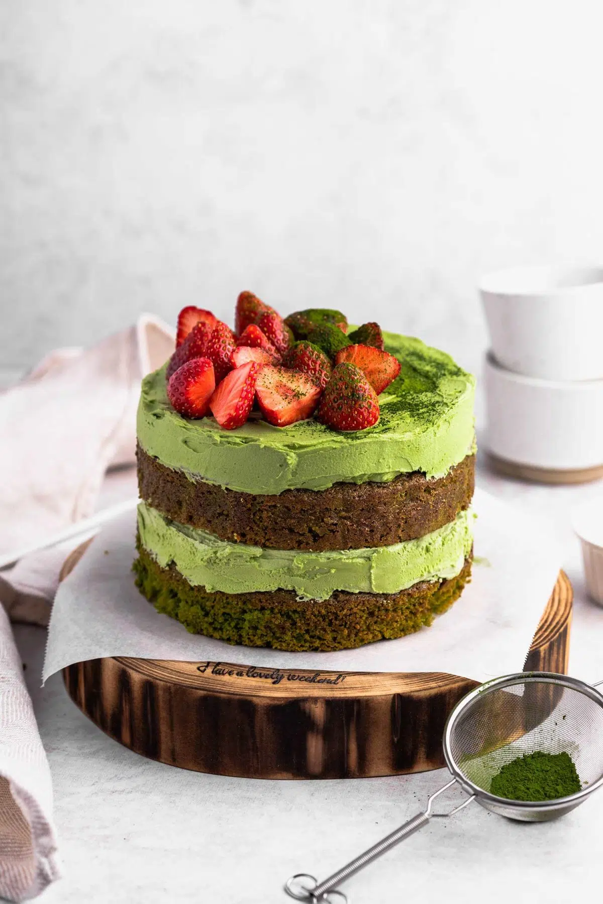 Vegan matcha cake