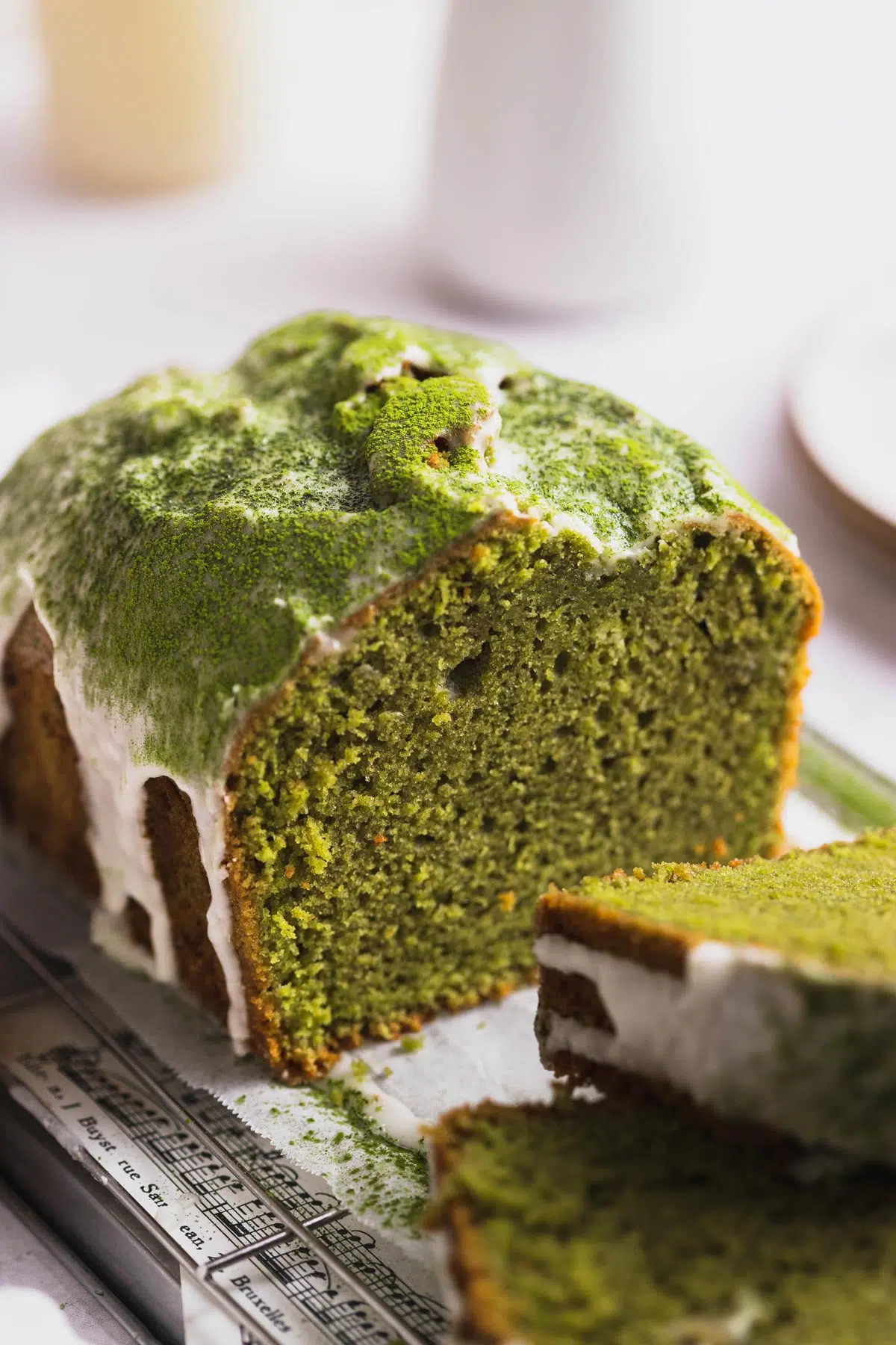 vegan matcha loaf cake