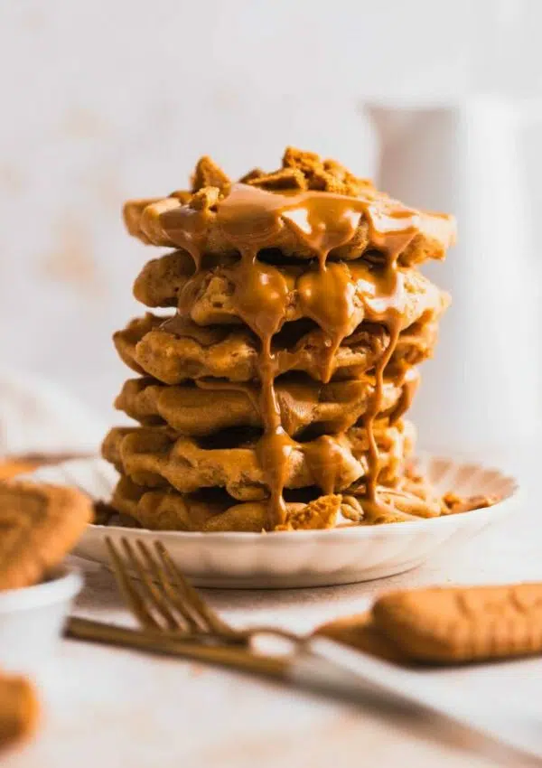 biscoff waffles stack