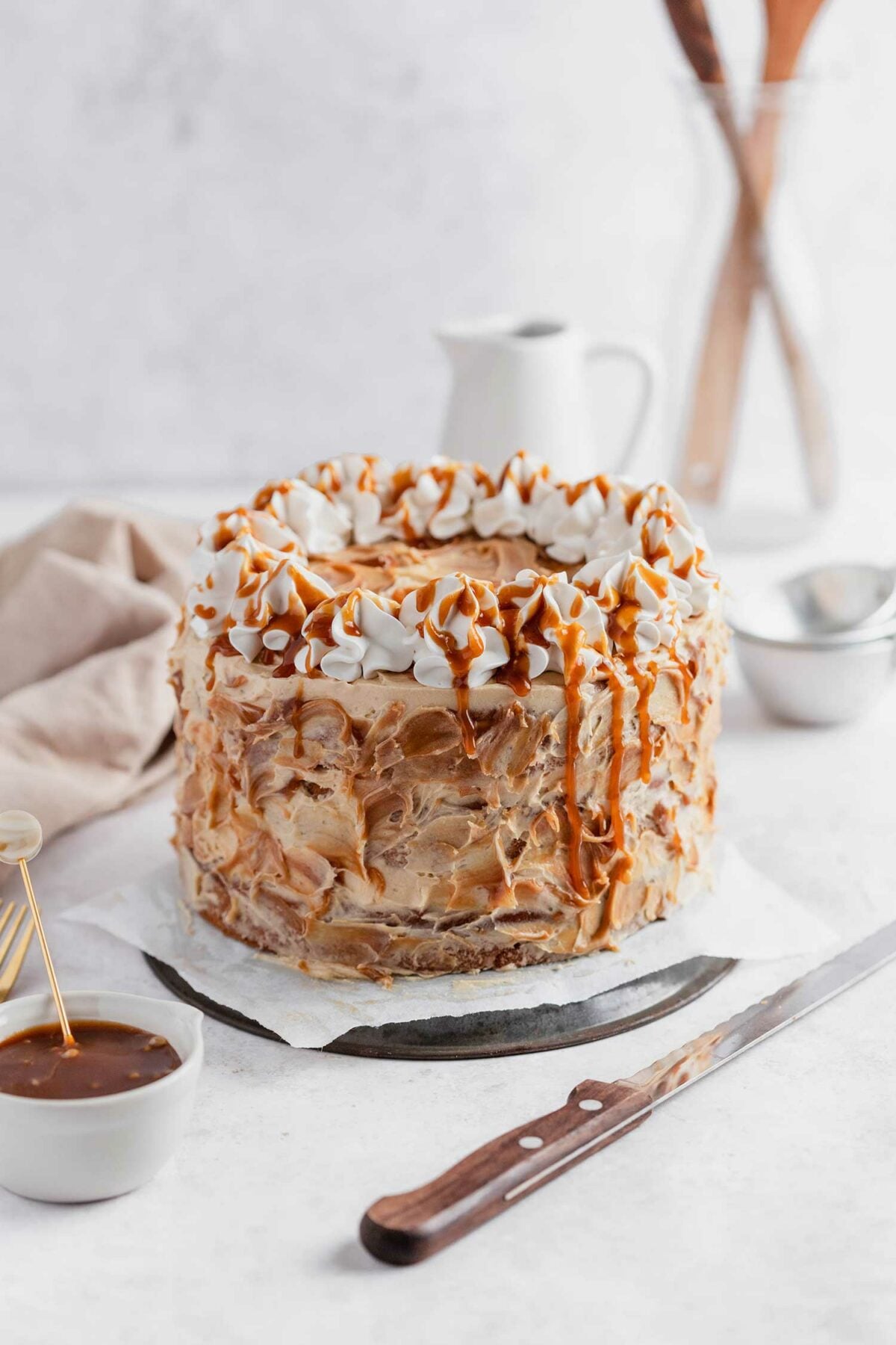 Vegan Caramel Cake - Moist with Caramel Sauce!