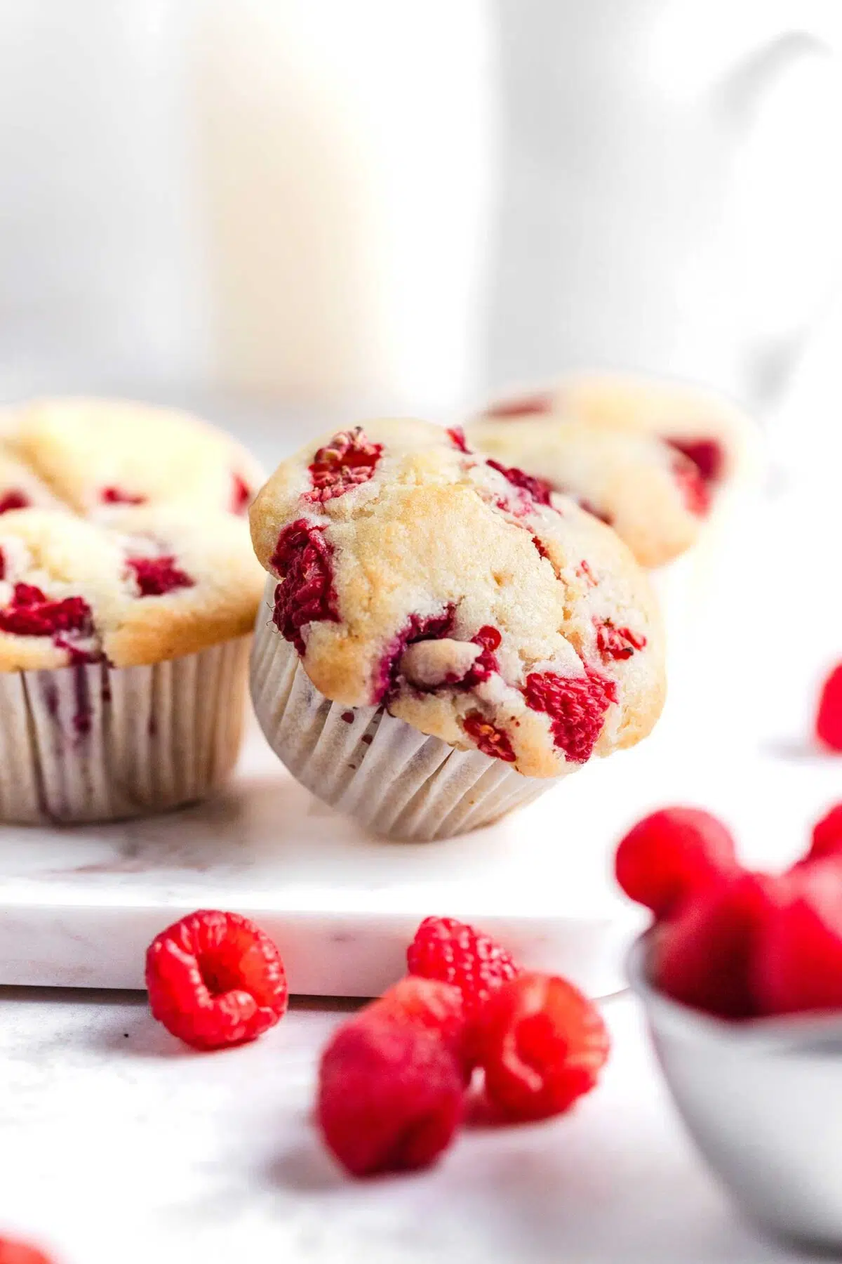 plant based raspberry muffins