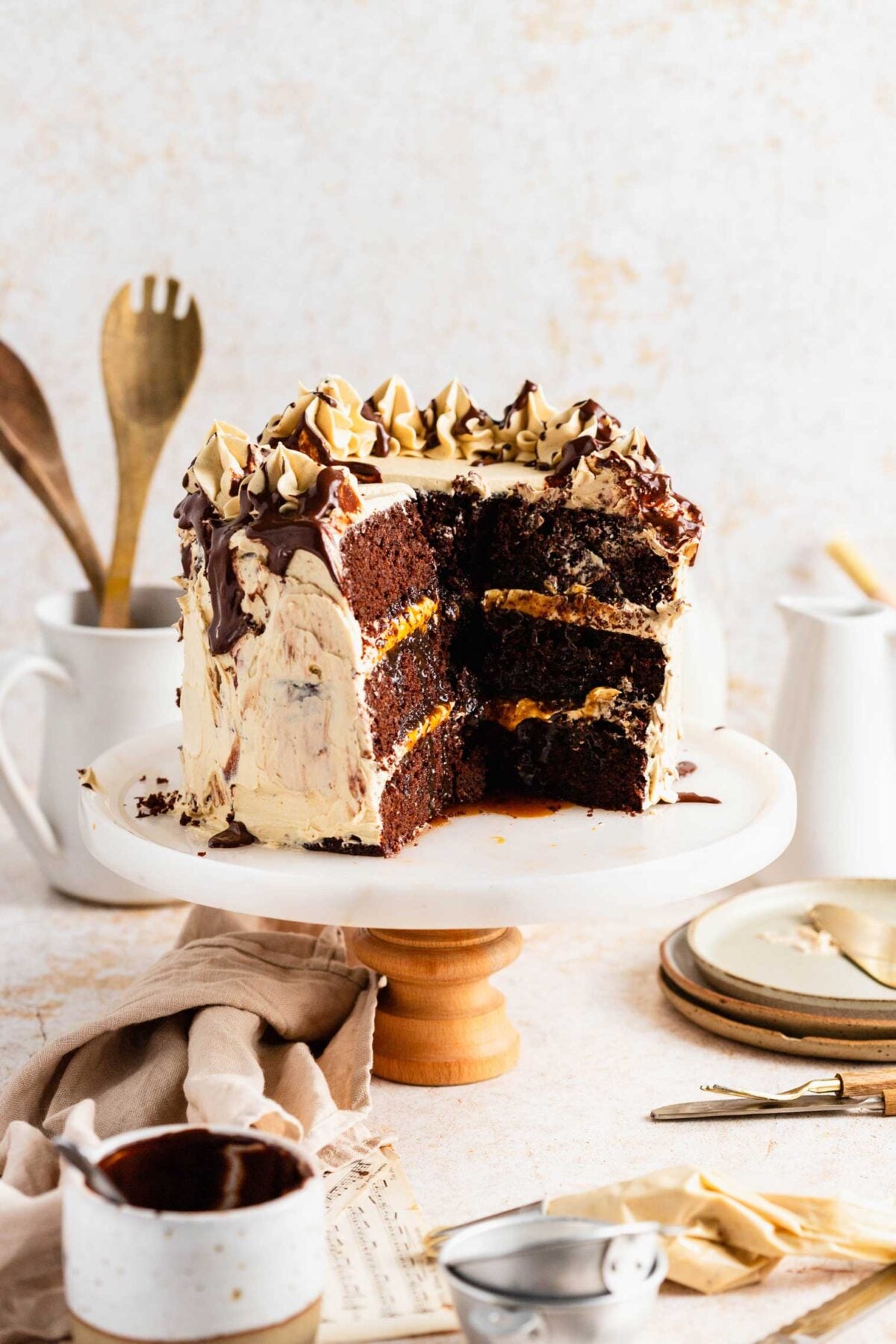 Vegan Salted Caramel Chocolate Cake