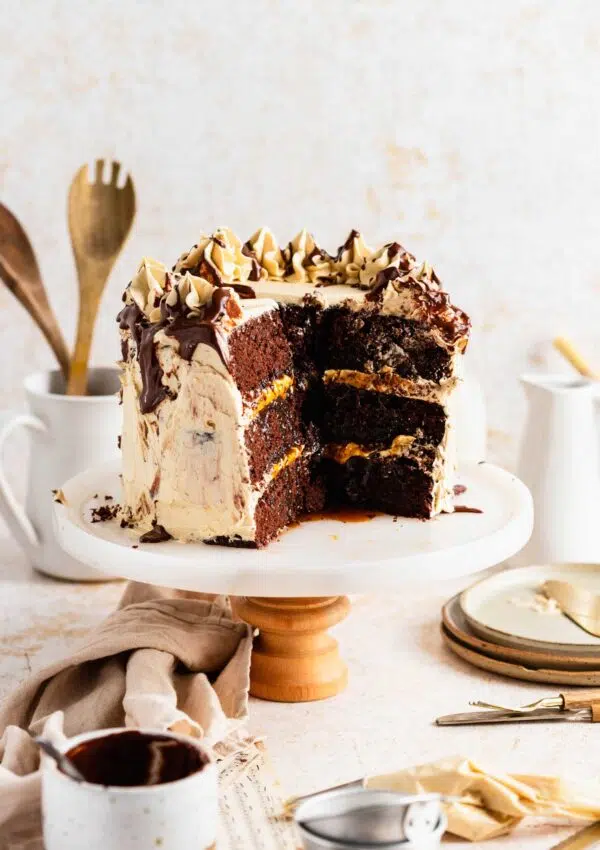 Vegan Salted Caramel Chocolate Cake – Simple & Moist!