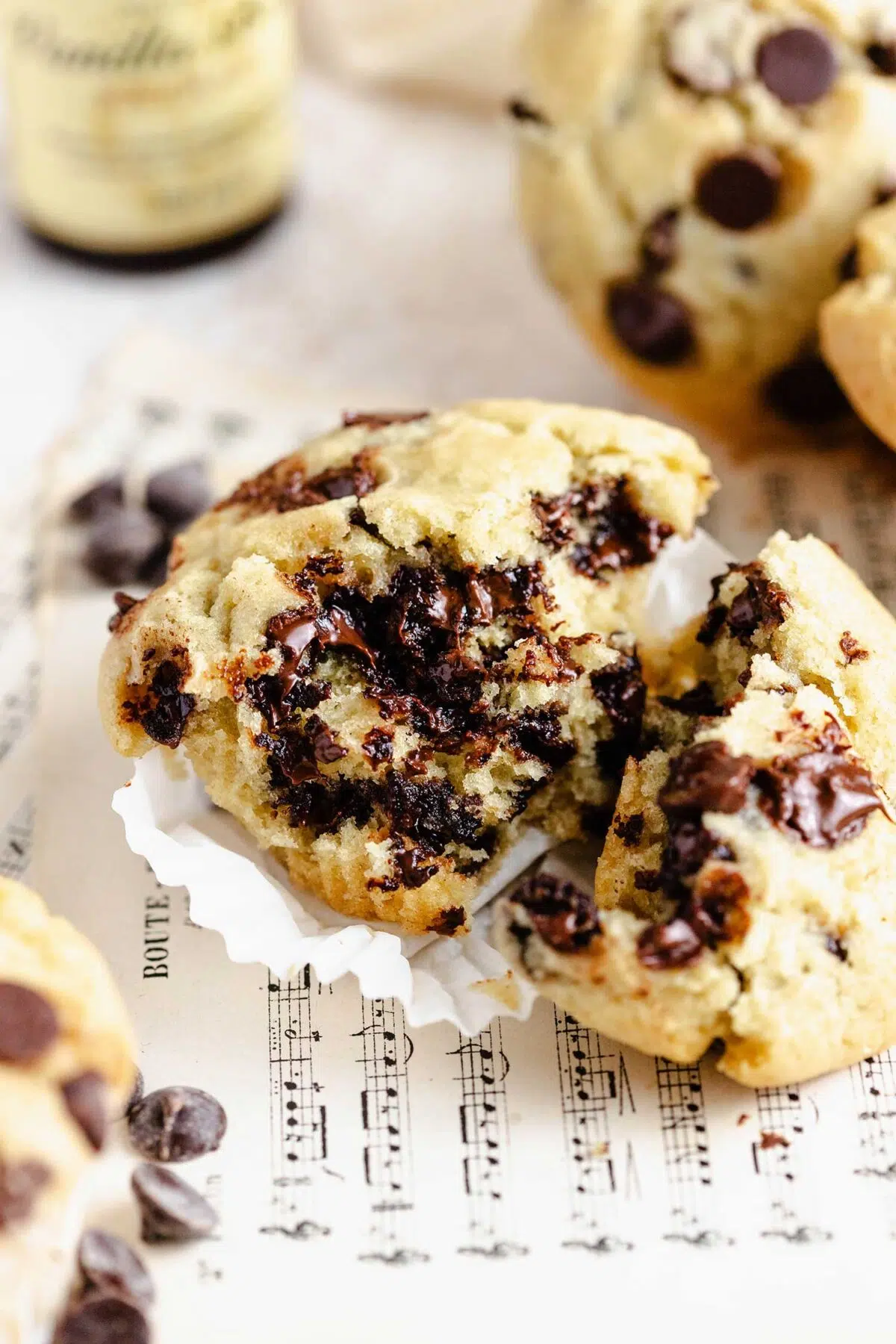 chocolate chip muffins bakery style