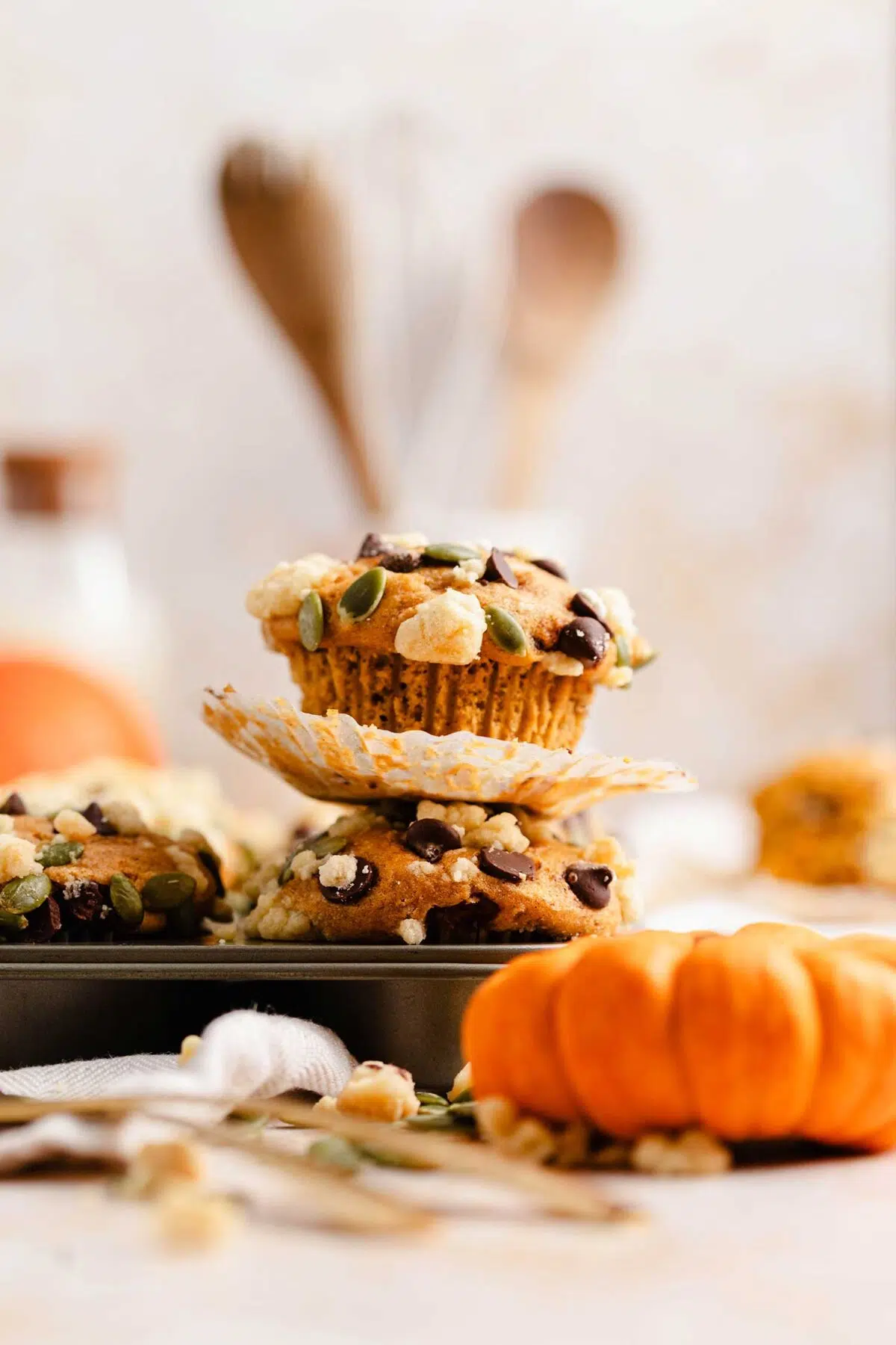 chocolate chip pumpkin muffins