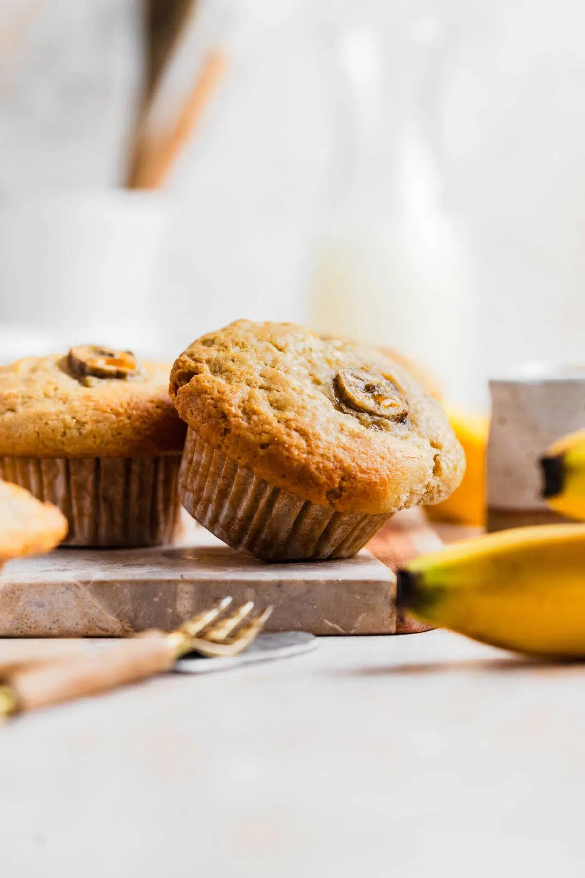 banana tahini muffins vegan