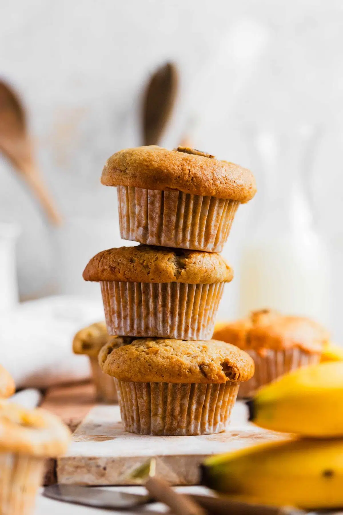 easy banana tahini muffins