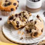 plant based banana chocolate chip muffins