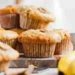 vegan banana tahini muffins