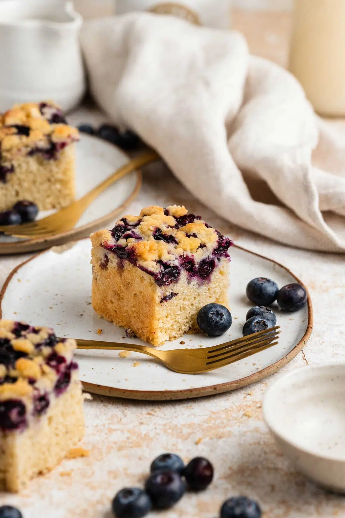 plant based blueberry coffee cake