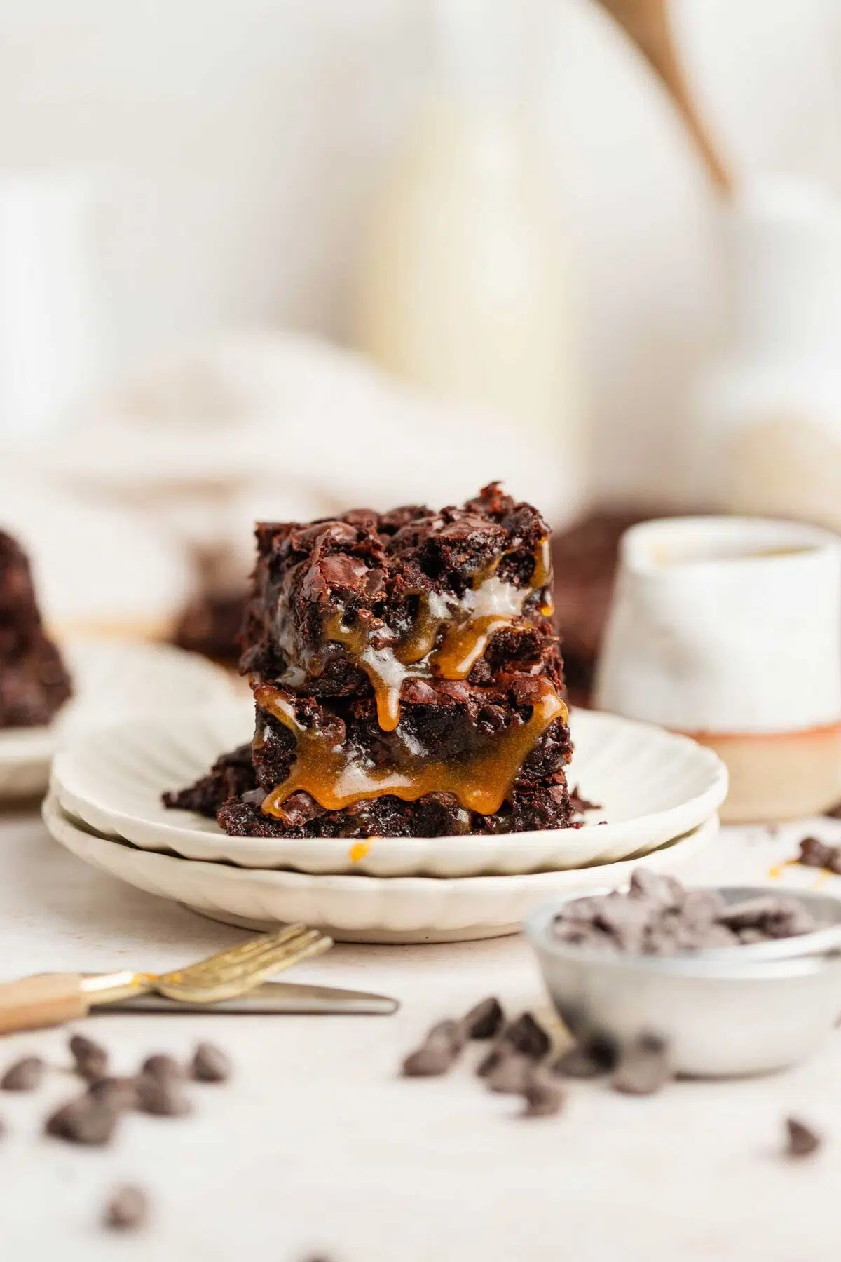 plant based caramel brownies