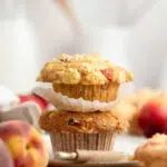 plant based peach muffins