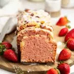 vegan strawberry loaf cake