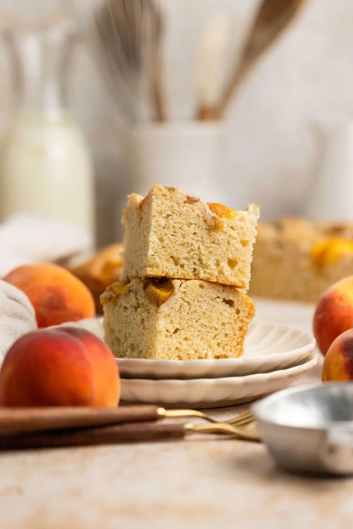 peach sheet cake vegan