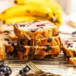 plant based blueberry banana bread