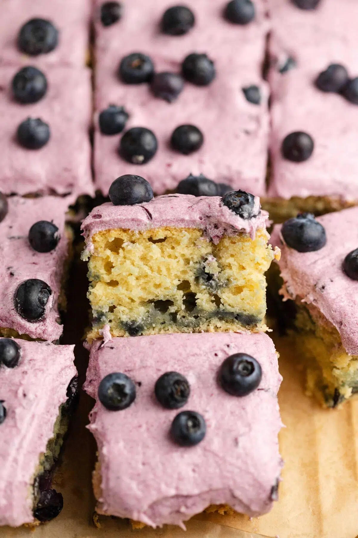 plant based blueberry sheet cake