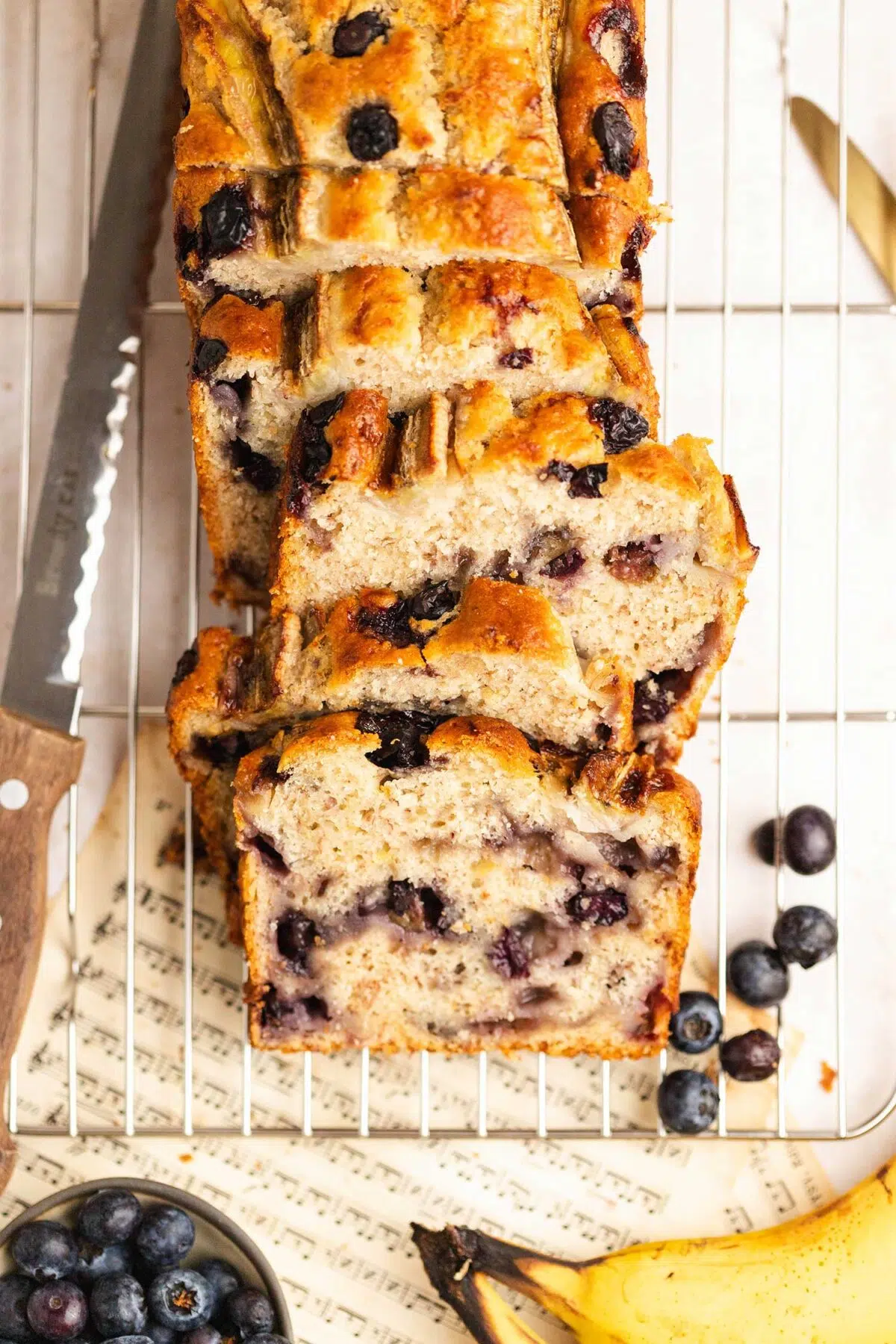 vegan blueberry banana bread