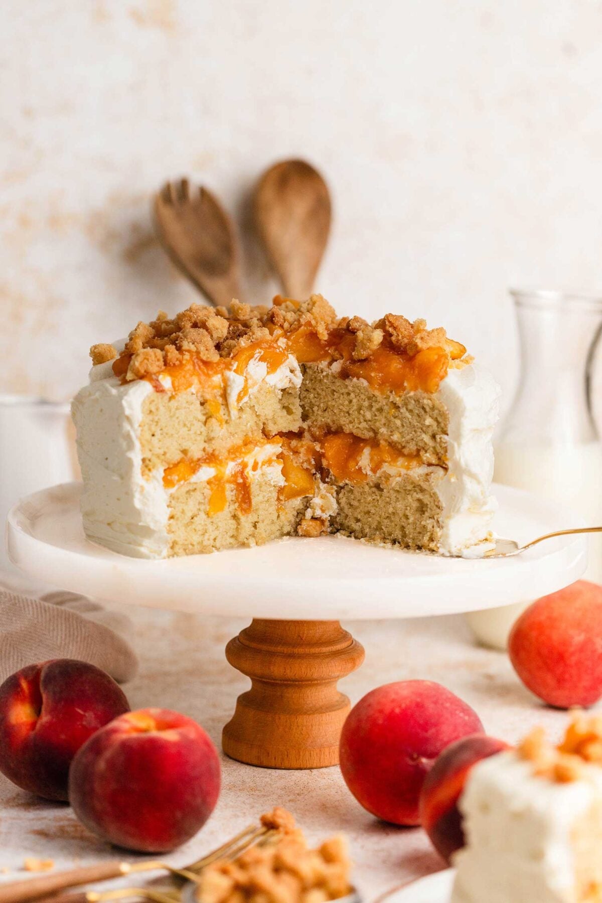 easy vegan peach cake