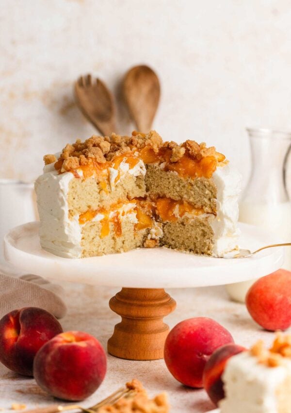 easy vegan peach cake