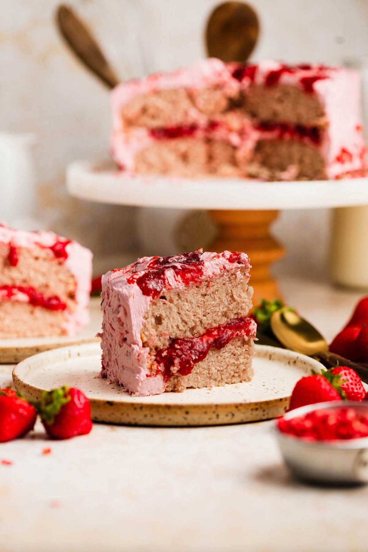 plant based strawberry cake