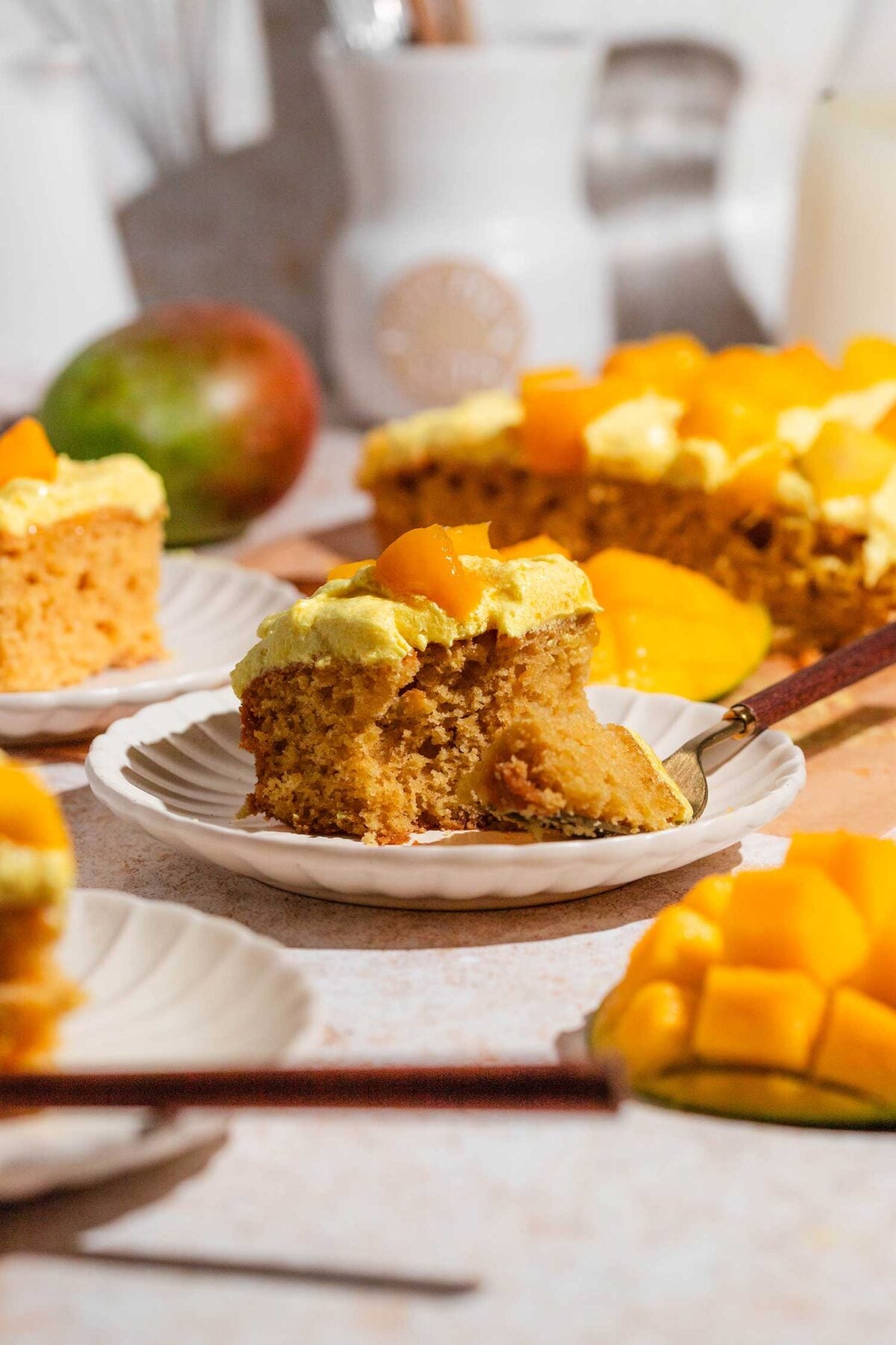 simple moist mango sheet cake