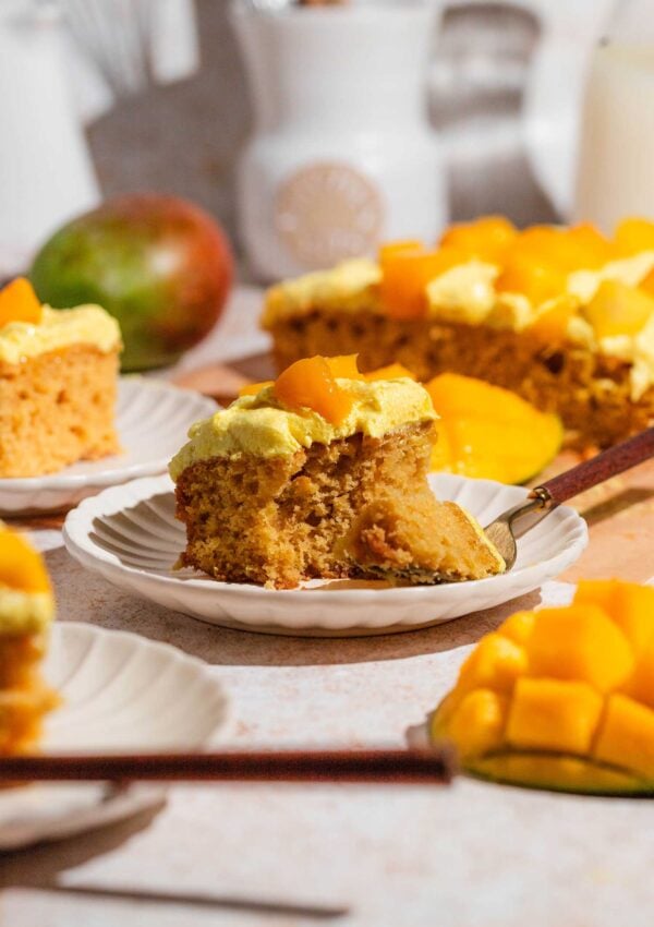 Vegan Mango Sheet Cake – Easy & Moist!