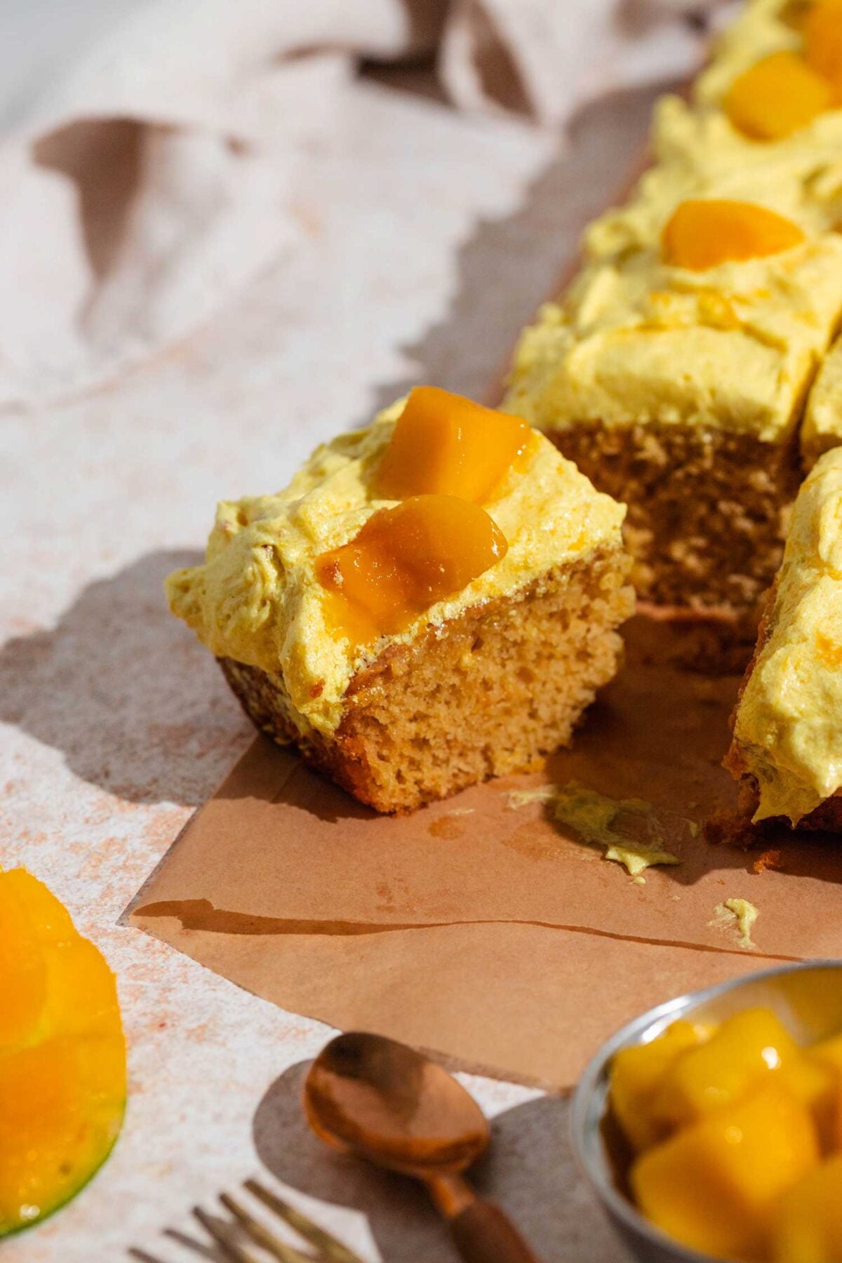 vegan mango sheet cake